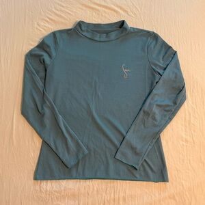 Seea Blue Long Sleeve Mock neck Top Small